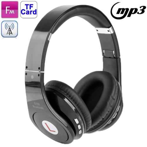 Sport Bluetooth MP3 Stereo Player Headset with Mic, Support TF Card / FM Radio / Handfree Function (Black) - Click Image to Close